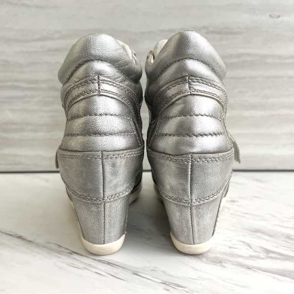 Ash Bowie Metallic Silver Hidden Wedge Sneakers Size 36​ - Picture 11 of 14